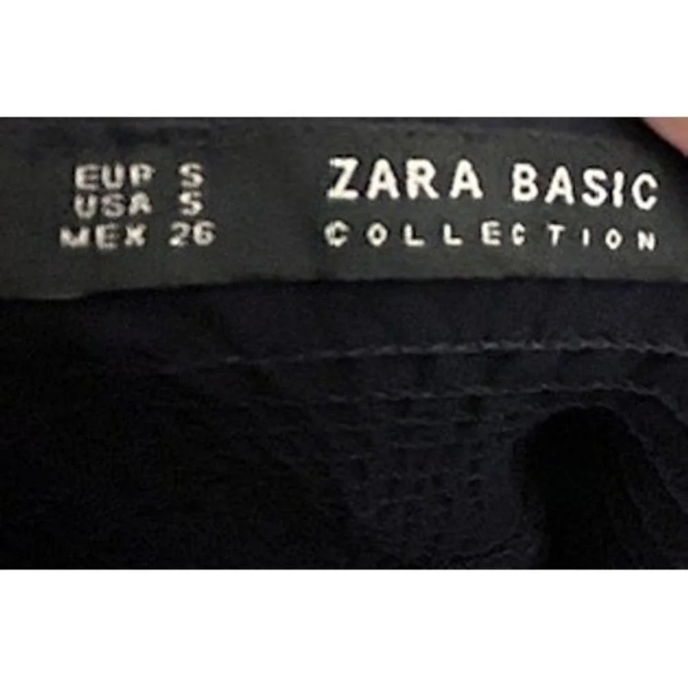 Zara Basic Black Mini Dress Sz S Smocked‎ Off-the-Shoulder Cotton Ruffle Goth